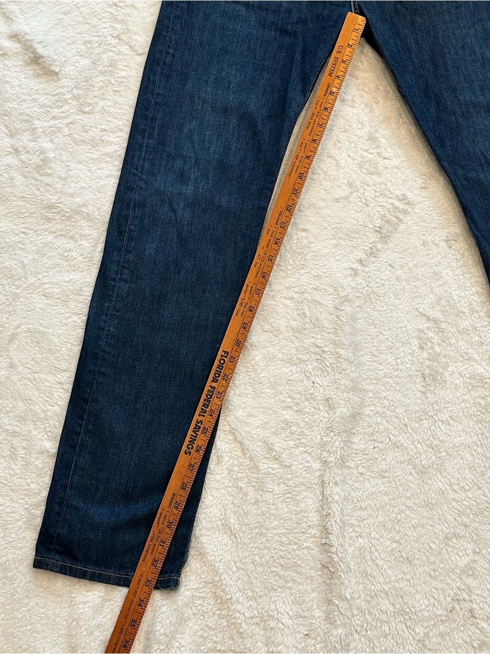 Levi's 513 Slim Straight Jeans Men's 34x33 (Tag 34x34) Dark Indigo Stretch 2014 - Picture 9 of 11